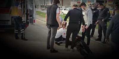 Kanlar içerisinde kalan kişi hastaneye kaldırıldı