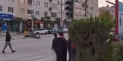 Kaza anı kask kamerasına yansıdı