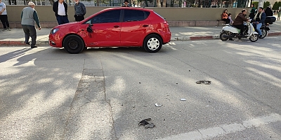 KAZADA MOTOSİKLET SÜRÜCÜSÜ YARALANDI