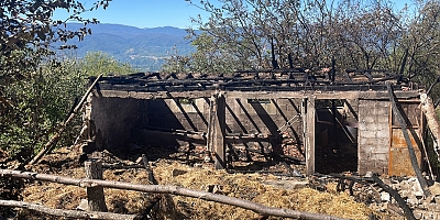Kocakonak Mahallesi'nde Yangın samanlık kullanılmaz Halde 
