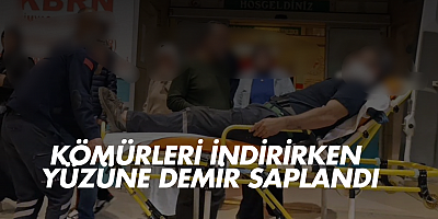 Kömürleri indirirken yüzüne demir saplandı