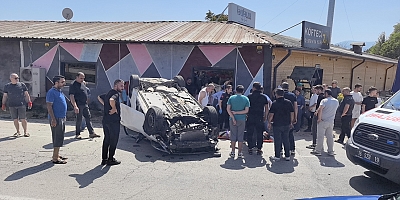 Kontrolden çıkan otomobil takla atarak karşı yola uçtu