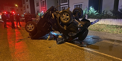 Kontrolden çıkan Otomobil takla  Attı 1 kişi Ağır Yaralandı