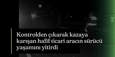 Kontrolden çıkarak kazaya karışan hafif ticari aracın sürücü yaşamını yitirdi