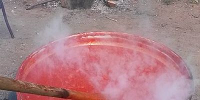 KÖYLERDE SALÇA YAPIMI BAŞLADI