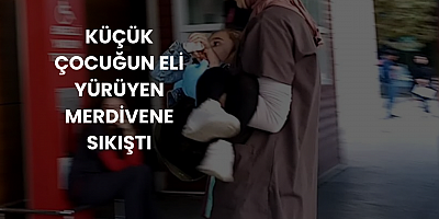 Küçük Çocuğun Eli Yürüyen Merdivene Sıkıştı