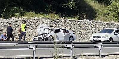 Mezit 7 Mevkiinde Kaza: Otomobil İstinat Duvarına Çarptı
