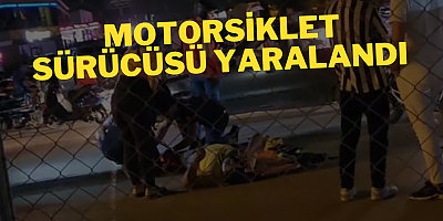 Motorsiklet sürücüsü yaralandı 