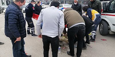 Motosiklet sürücüsü kazada yaralandı