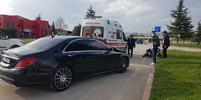 Motosiklet sürücüsü kazada yaralandı