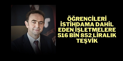 Öğrencileri istihdama dahil eden işletmelere 516 bin 852 liralık teşvik