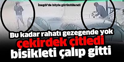 Ondan rahatı gezegende yok… Çekirdek çitledi sonra bisikleti çaldı