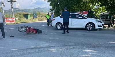 Ortaköy Yolunda Motosiklet ile Otomobil Çarpıştı Bir Kişi Yaralandı