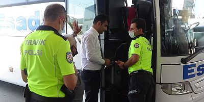 Otobüsler denetimden geçiriliyor