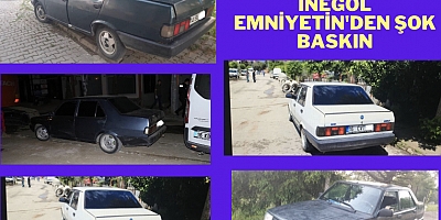 OTOMOBİL HIRSIZLARINA İNEGÖL EMNİYETİN'DEN ŞOK BASKIN