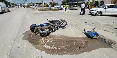 Otomobil ile çarpışan motosikletteki 1 kişi yaralandı