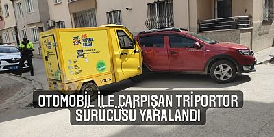 Otomobil ile çarpışan triportor sürücüsü yaralandı
