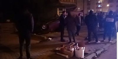 Otomobil Kontrolden Çıktı Takla Attı