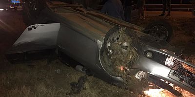 otomobil şarampole yuvarlandı 1 Yaralı