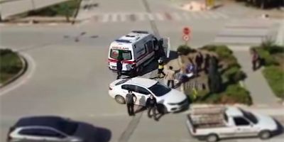 otomobil sürücü yaralandı