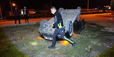 Otomobil Takla Attı, 1 Kişi Yaralandı