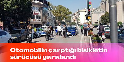 Otomobilin çarptığı bisikletin sürücüsü yaralandı