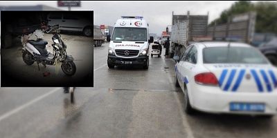Otomobilin çarptığı şarjlı motosikletin sürücüsü yaralandı