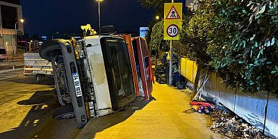 Pendik'te sebze yüklü kamyonetin devrildiği kazada 2 kişi yaralandı