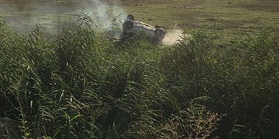 Şarampole uçan araçta bir kişi yaralandı