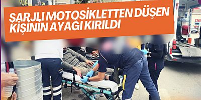 Şarjlı motosikletten düşen kişinin ayağı kırıldı