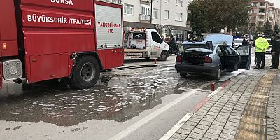 Sehir halindeki araç alevlere teslim oldu