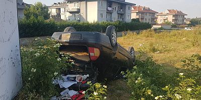 Takla atan araçta 1 kişi yaralandı