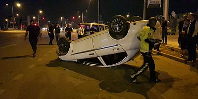 Takla atan araçta 1 kişi yaralandı 