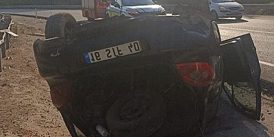 Takla Atan Otomobilden Sürücü Hafif Yaralı Kurtuldu
