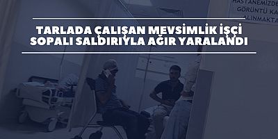 TARLADA ÇALIŞAN MEVSİMLİK İŞÇİ SOPALI SALDIRIYLA AĞIR YARALANDI