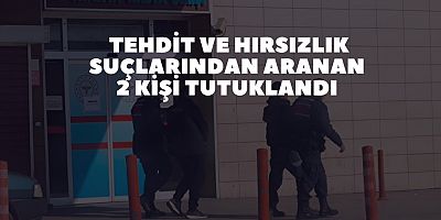 Tehdit ve hırsızlık suçlarından aranan 2 kişi tutuklandı 