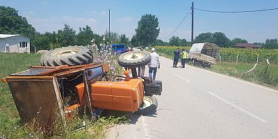 Traktör ile kamyonet çarpıştı bir kişi yaralandı