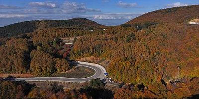 Uludağ'da dron kamerasından resim tablosunu andıran sonbahar manzaraları