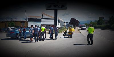 Yan yatan motosikletin sürücüsü yaralandı