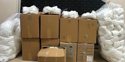 YENİCEKÖY’DE KAÇAK MASKE ÜRETİMİ YAPTILAR