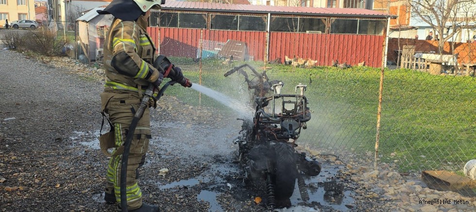 Yenice’de Şüpheli Yangın: Elektrikli Bisiklet Küle Döndü